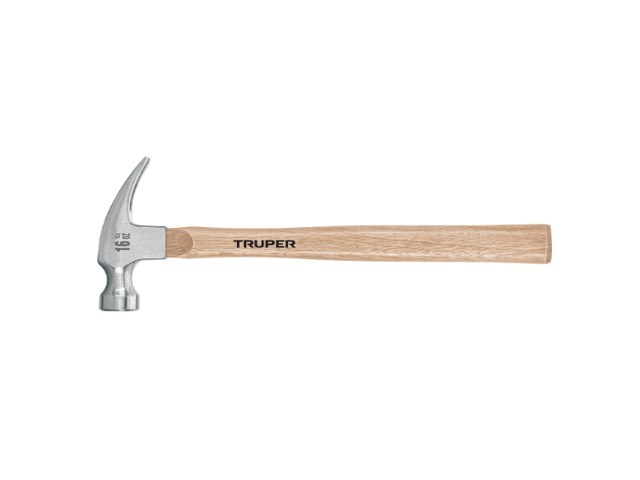 MARTILLO PULIDO, 16 OZ, UÑA RECTA, MANGO MADERA, TRUPER   16754