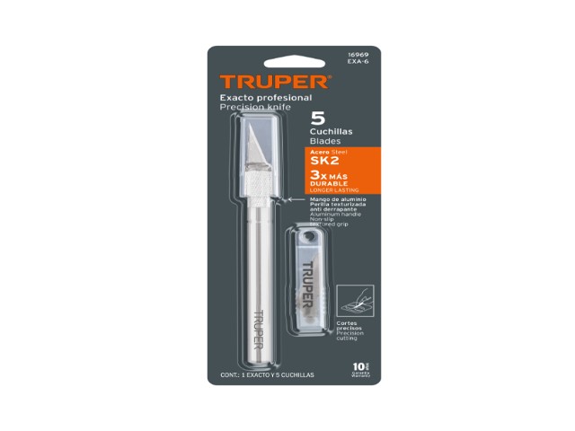 EXACTO 6' PROFESIONAL CON 5 CUCHILLAS DE ACERO SK2, TRUPER 16969 - Image 2