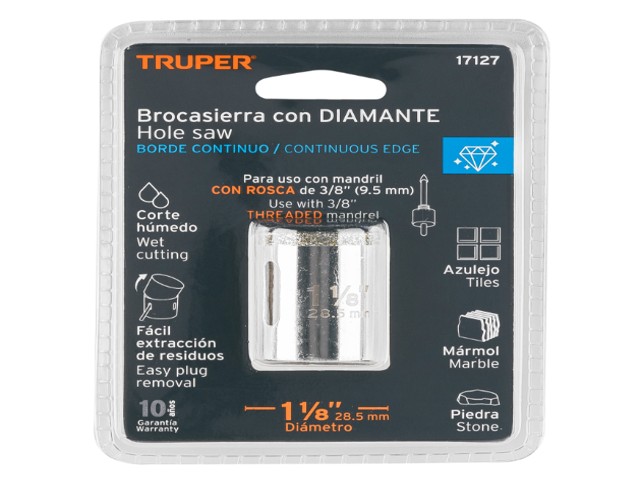 BROCASIERRA DIAMANTE 1-1/8' BORDE CONTINUO, TRUPER 17127 - Image 2