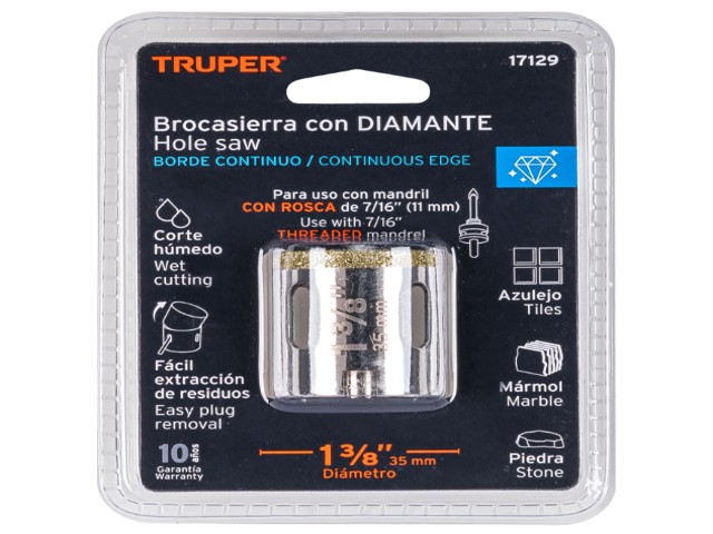 BROCASIERRA DIAMANTE 1-3/8' BORDE CONTINUO, TRUPER 17129 - Image 2