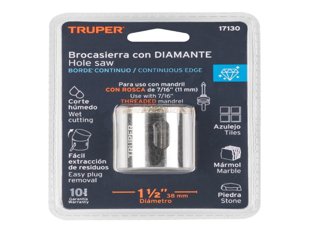 BROCASIERRA DIAMANTE 1-1/2' BORDE CONTINUO, TRUPER 17130 - Image 2