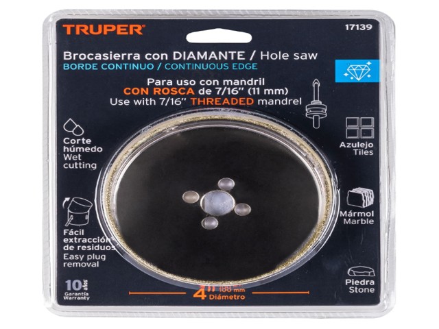 BROCASIERRA DIAMANTE 4' BORDE CONTINUO, TRUPER 17139 - Image 2