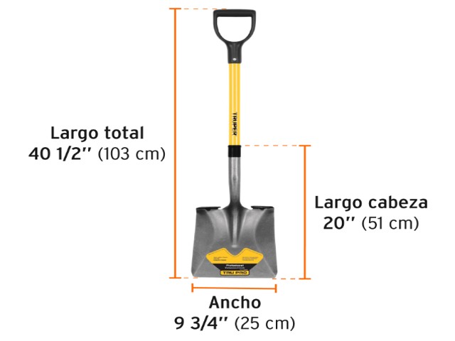 PALA CUADRADA TRU PRO, PUÑO 'Y', MANGO DE FIBRA DE VIDRIO 17151 - Image 2