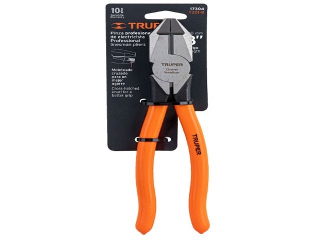PINZA PARA ELECTRICISTA 8' USO RUDO, MANGO PVC, TRUPER 17304 - Image 2