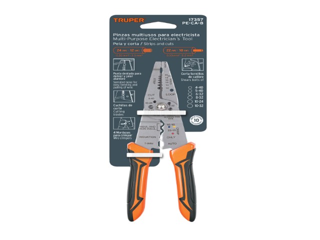 PINZA 8' PELA CABLES, 24 A 12 AWG, TRUPER 17357 - Image 2