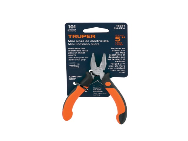 MINI PINZA PARA ELECTRICISTA 5' MANGO COMFORT GRIP, TRUPER 17371 - Image 2