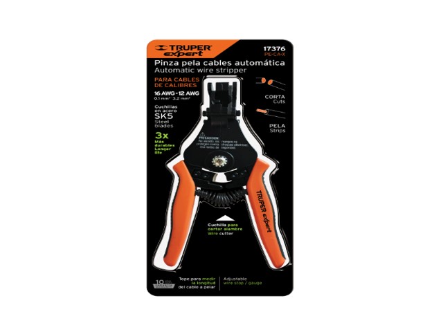 PINZA 6' PELA CABLES AUTOMÁTICA, 16 A 12 AWG, TRUPER EXPERT 17376 - Image 2