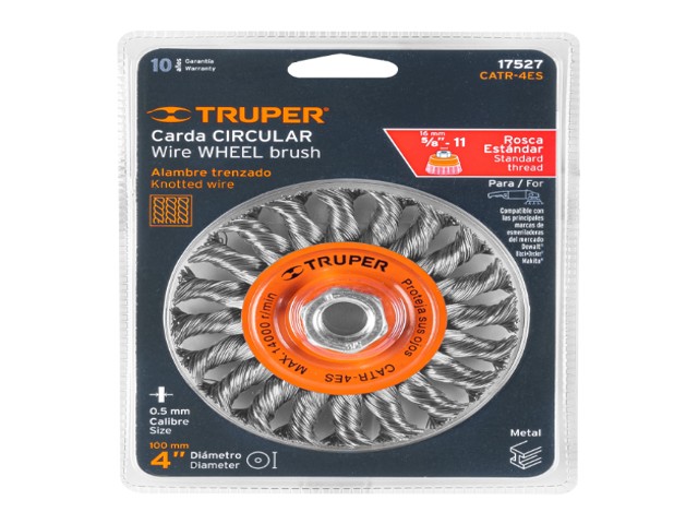 CARDA CIRCULAR 4' ALAMBRE TRENZADO, EJE 5/8'-11, TRUPER 17527 - Image 2