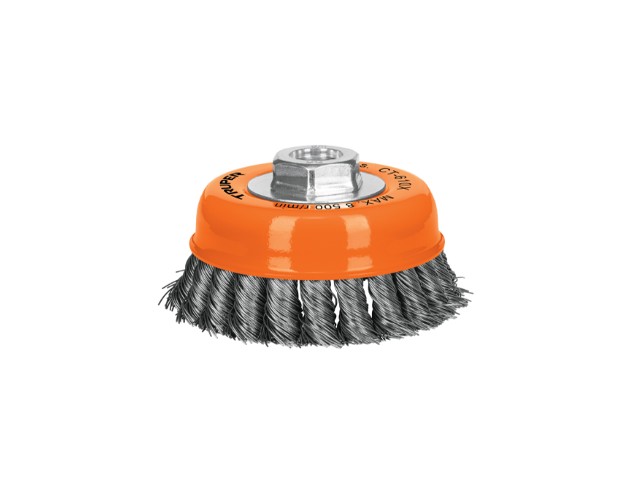 CARDA COPA 4′ ALAMBRE TRENZADO GRUESO, EJE 5/8′-11, TRUPER   17531