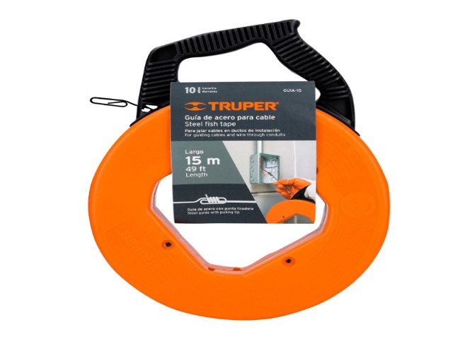 GUÍA DE ACERO DE 15 M PARA CABLE, CON CARRETE, TRUPER   17751