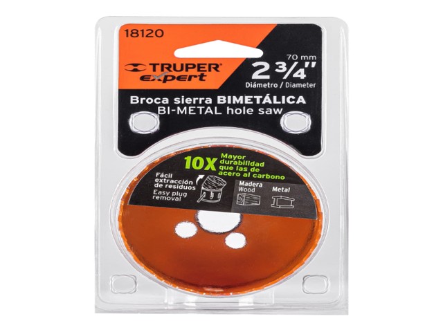BROCASIERRA BIMETÁLICA 2-3/4', TRUPER EXPERT 18120 - Image 2