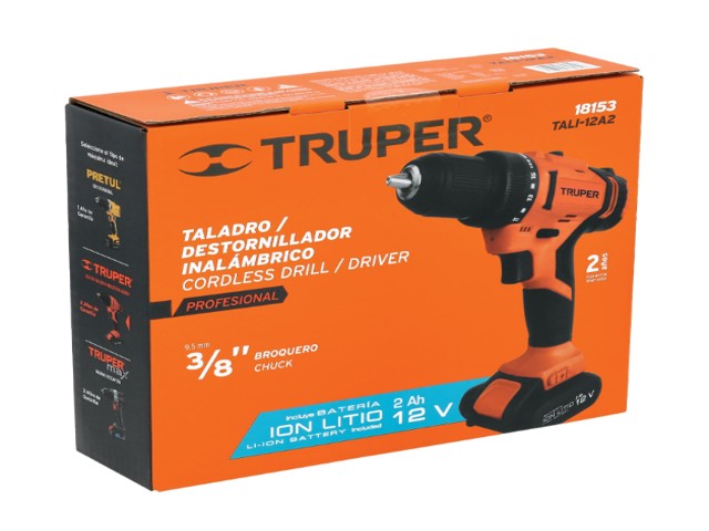 TALADRO/DESTORNILLADOR 3/8', 12V, 1 BATERÍA 2AH, PRO 18153 - Image 2