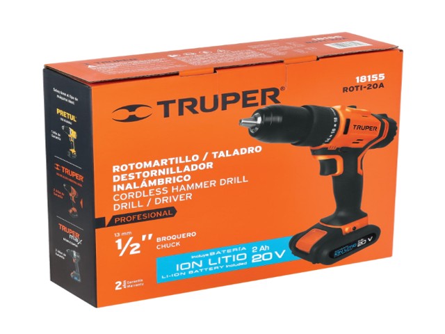 ROTOMARTILLO INALÁMBRICO 1/2", 20 V, TRUPER 18155 - Image 2