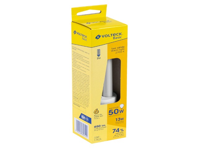 LÁMPARA DOBLE T4 13 W LUZ CÁLIDA EN CAJA, VOLTECK 20110 - Image 2