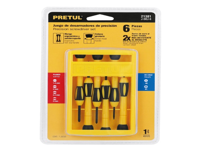 JUEGO CON 6 DESARMADORES DE PRECISIÓN, PRETUL 21381 - Image 2