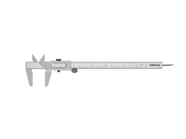 CALIBRADOR VERNIER ESCOLAR 6′, ACERO, STD Y MM, PRETUL    21455