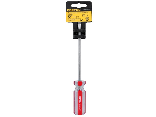 DESARMADOR PLANO 3/16 X 6′ MANGO DE PVC, PRETUL   21457