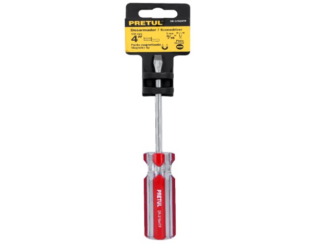 DESARMADOR PLANO 3/16 X 4′ MANGO DE PVC, PRETUL   21458