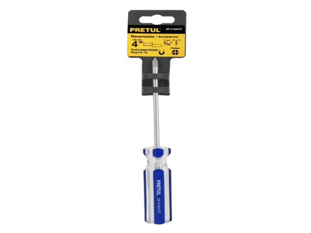 DESARMADOR DE CRUZ 3/16 X 4′ MANGO DE PVC, PRETUL  21473