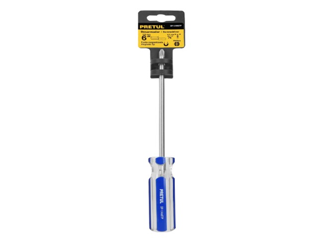 DESARMADOR DE CRUZ 1/4 X 6′ MANGO DE PVC, PRETUL   21477