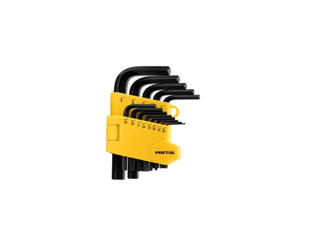 JUEGO DE 13 LLAVES HEXAGONALES STD, CON ORGANIZADOR, PRETUL  21856
