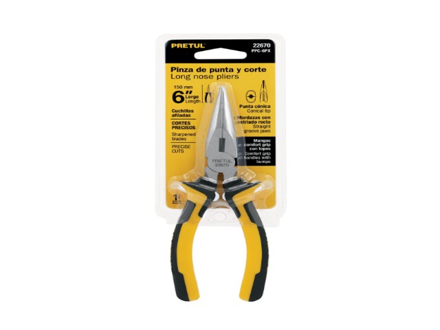 PINZA DE PUNTA Y CORTE 6' MANGO COMFORT GRIP, PRETUL 22670 - Image 2