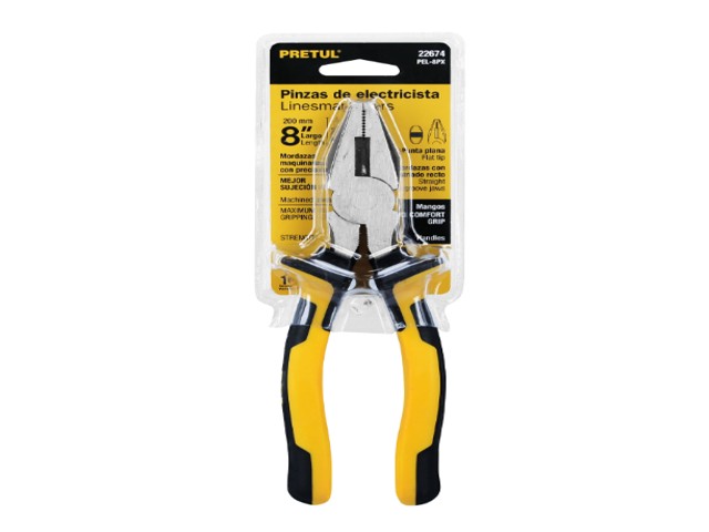 PINZA PARA ELECTRICISTA 8' MANGO COMFORT GRIP, PRETUL 22674 - Image 2