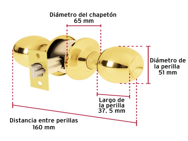 CERRADURA TIPO ESFERA, CILÍNDRICO, ENTRADA, BRILLANTE, BASIC 23560 - Image 2