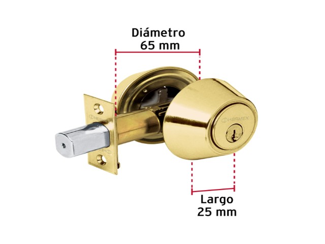 CERROJO LLAVE-MARIPOSA, LATÓN BRILLANTE, TRADICIONAL, BASIC 23613 - Image 2