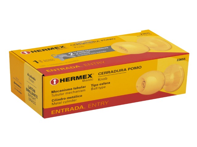CERRADURA TIPO ESFERA, TUBULAR, ENTRADA, BRILLANTE, BASIC 23655 - Image 3
