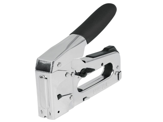 ENGRAPADORA TIPO PISTOLA C/500 GRAPAS (5/16″ Y 1/2″), PRETUL   26100