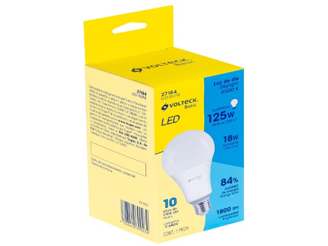 FOCO LED 18W (125W) A25, 6500K BLANCA FRÍA, 1800 LM, BASIC 27164 - Image 2