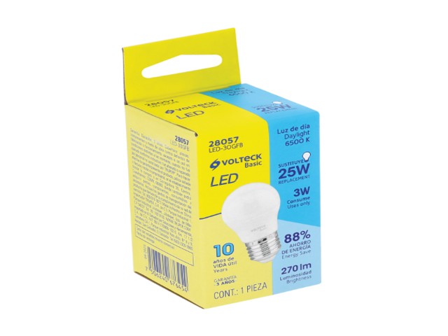 FOCO LED 3W (25W) G45, 6500K BLANCA FRÍA, 270 LM, BASIC 28057 - Image 2