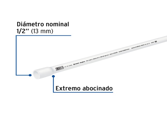 TUBO DE 1/2' PVC HIDRÁULICO CÉDULA 40, 3M, 0.7KG, FOSET 43038 - Image 2