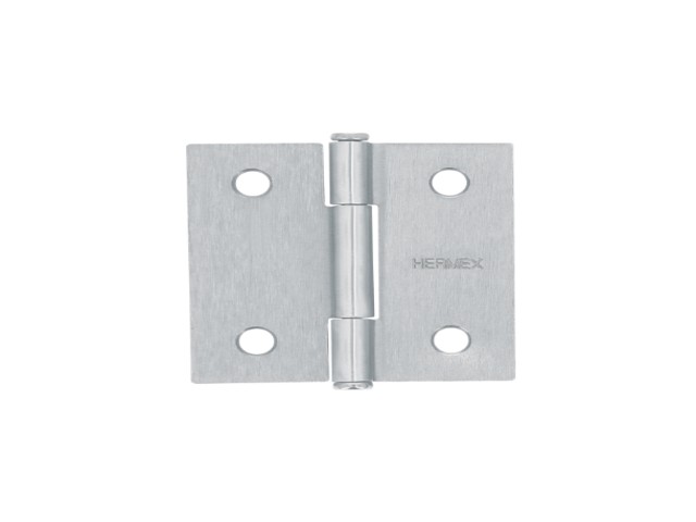 BISAGRA CUADRADA 2′, ACERO SATINADO, CABEZA PLANA, HERMEX   43259