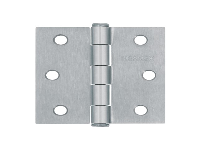 BISAGRA CUADRADA 2-1/2′, ACERO SATINADO, CABEZA PLANA HERMEX   43260