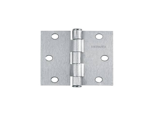 BISAGRA CUADRADA 3′, ACERO SATINADO, CABEZA PLANA, HERMEX  43261