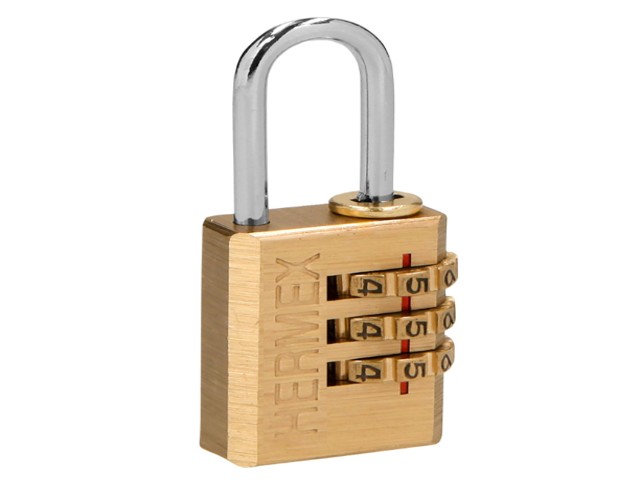 CANDADO DE COMBINACIÓN 20 MM CUERPO DE LATÓN EN BLÍSTER  43346