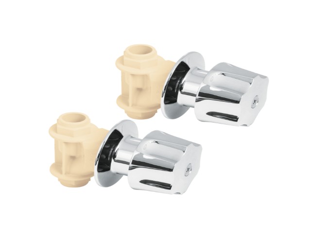 JUEGO DE 2 LLAVES DE EMPOTRAR CPVC 1/2′ CON MANERAL, FOSET   45046