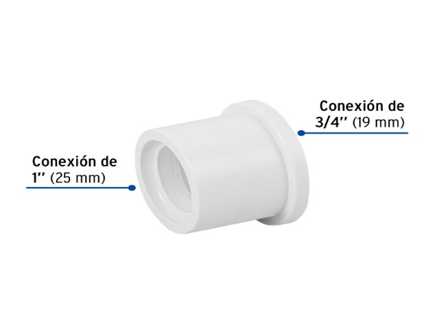 REDUCCIÓN BUSHING 1" X 3/4', PVC HIDRAULICO FOSET 45428 - Image 2