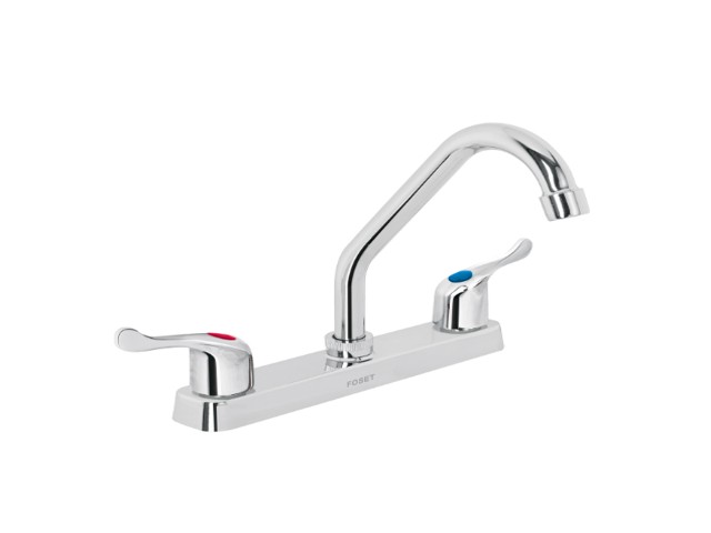 MEZCLADORA 8′ FREGADERO, ABS, CUELLO CORTO, PALANCA, BASIC   45514