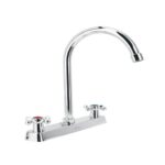 MEZCLADORA 8' FREGADERO CROMO, CUELLO CURVO, CRUCETA, BASIC   45620