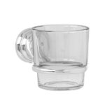 PORTAVASO CEPILLERO CON VASO DE VIDRIO, CROMO, FOSET AQUA   45976