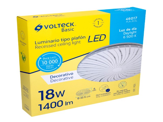LUMINARIO LED 18 W TIPO PLAFÓN DECORATIVO LUZ DE DÍA 46017 - Image 3