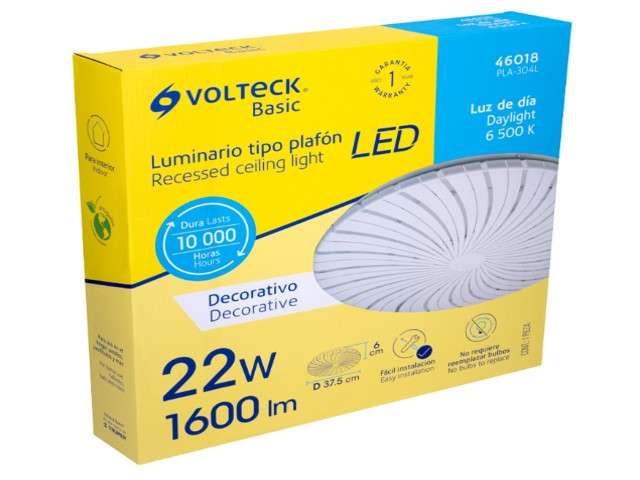 LUMINARIO LED 22 W TIPO PLAFÓN DECORATIVO LUZ DE DÍA 46018 - Image 3