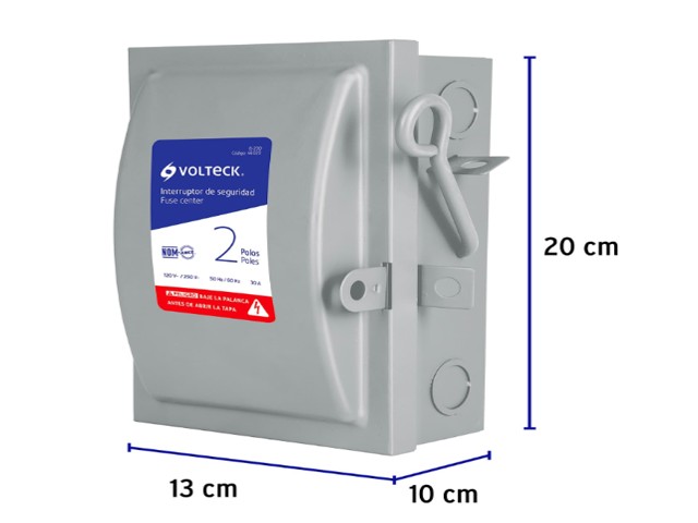 INTERRUPTOR DE SEGURIDAD 2 POLOS, 30 A, VOLTECK 46020 - Image 2