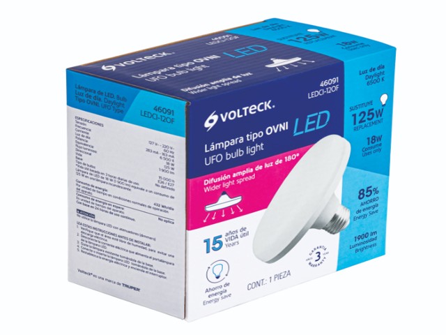 LÁMPARA LED TIPO OVNI 18 W (EQUIV. 125 W), LUZ DE DÍA, CAJA 46091 - Image 3
