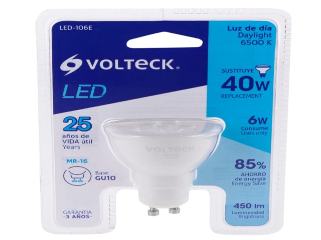 FOCO LED MR16 GU10 6 W (40W) 6500 K LUZ BLANCA FRÍA, VOLTECK 46217 - Image 2