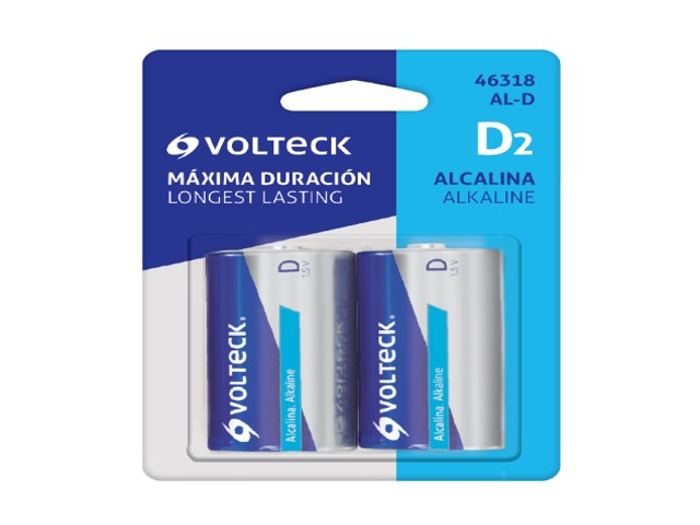 BLÍSTER CON 2 PILAS ALCALINAS D, VOLTECK 46318 - Image 2