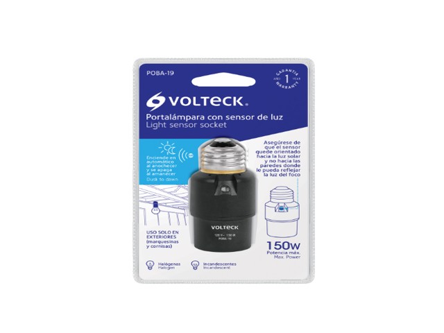 PORTALÁMPARA DE PVC, CON SENSOR DE LUZ, VOLTECK 46516 - Image 2